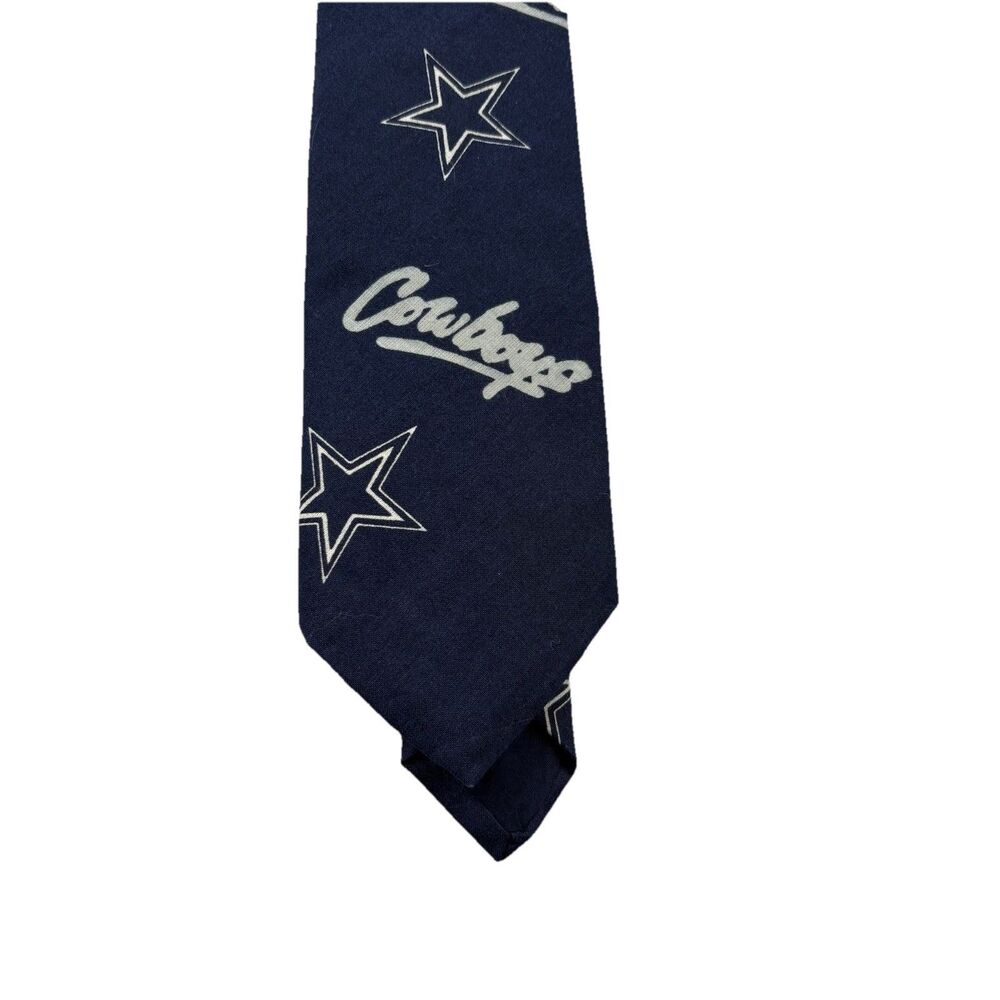 Vintage Dallas Cowboys Necktie Blue Cotton Hand Crafted By Susie Hopkins 58”